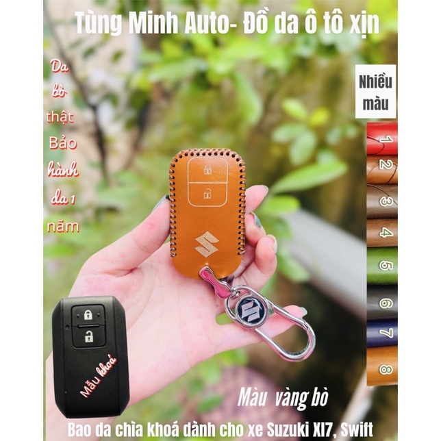 Bao Da Chìa Khoá Smartkey Ô tô  Suzuki Swift, Ertiga, XL7, Vitara Da Bò Cao Cấp Handmade xịn xò