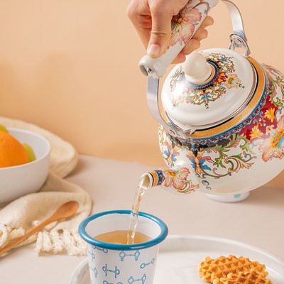 Men tráng men Bình đun nước trà đặc biệt nhỏ nhỏ nấu trà sữa với bộ lọc trà cách khí Bếp điện từ