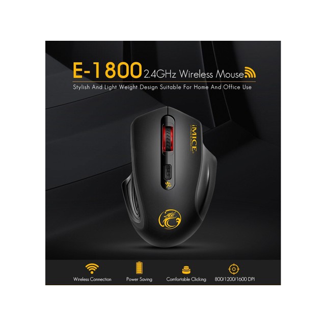 [GIẢM MẠNH] Chuột không dây Gaming Mouse iMice E-1800 - Phím êm - Max 1600 DPI - Bảo hành chính hãng 12 tháng