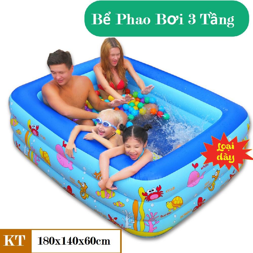 ✔️  bể bơi phao cho bé loại nào tốt,Bể bơi phao trong nhà, hình chữ nhật kích thước 180cm  - Bảo hành úy tín 1 đổi 1