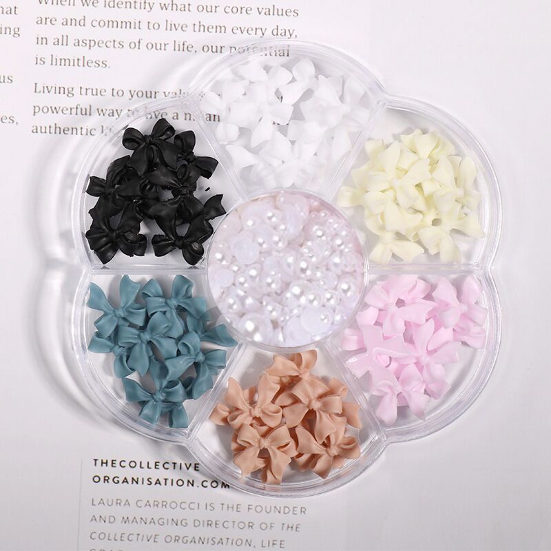 1 Hộp Phụ Kiện Nơ 3D Trang Trí Móng Tay