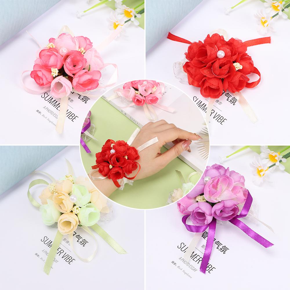 KUNHEV Vòng Hoa Mẫu Đơn Đeo Cổ Tay Cho Cô Dâu Trong Tiệc Cưới Hoa Hồng Giả Trang Trí
