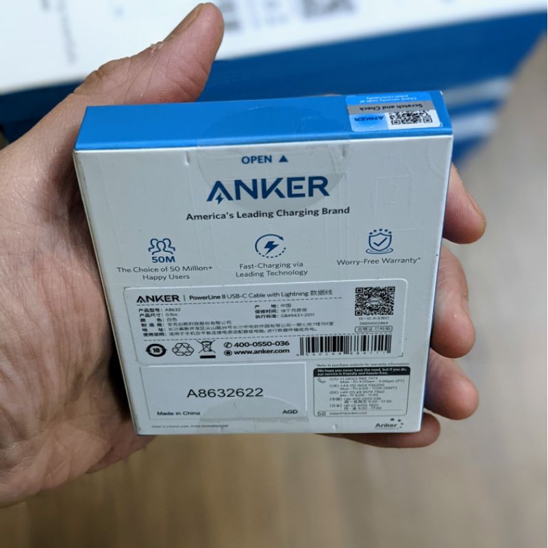 Cáp sạc nhanh PD Anker Powerline+ II Usb C to Lightning Powerline + 2 , A8652 0.9m và A8653- 1.8m sạc nhanh cho Iphone..