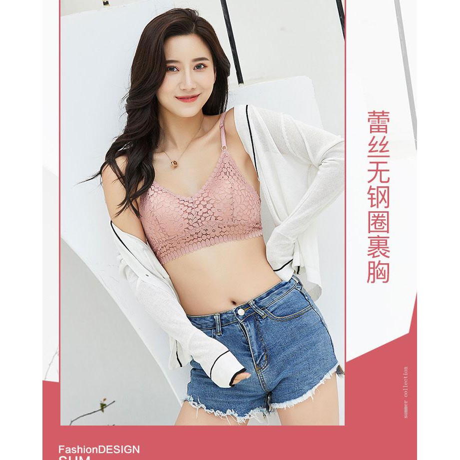 Áo Bra Nữ Không Gọng, Áo Lót Nữ Ren Quây Hoa Anh Đào Free Size [ HÀNG LOẠI I QUẢNG CHÂU]