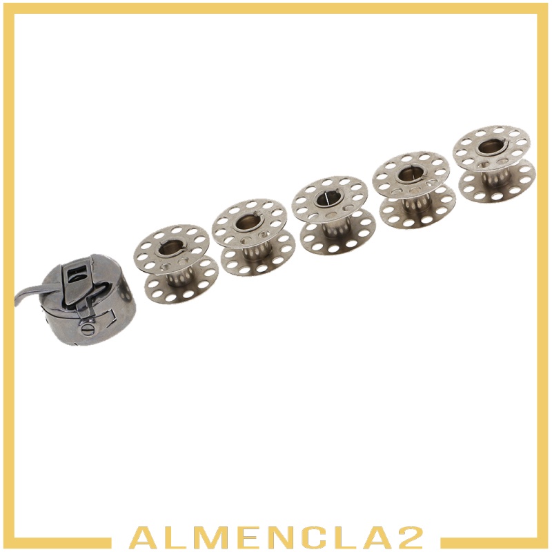 [ALMENCLA2] Industrial Sewing Machine Bobbin Case and 5pcs Bobbins Sewing Accessories