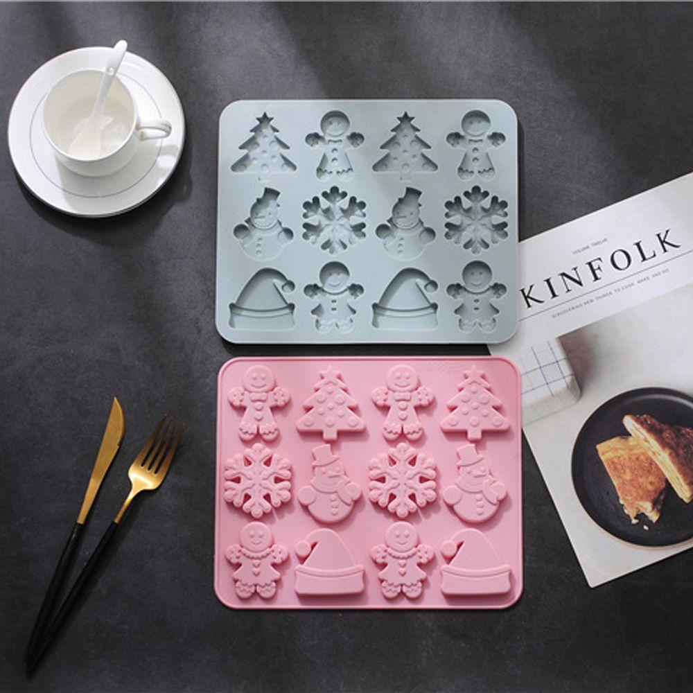 Khuôn Silicone Cấp Thực Phẩm Làm Bánh Kẹo Hình Người Tuyết DIY