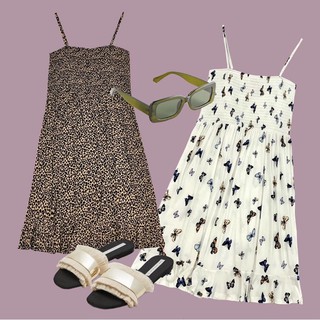 Váy hai dây hoạ tiết chất cotton - cami cotton dress