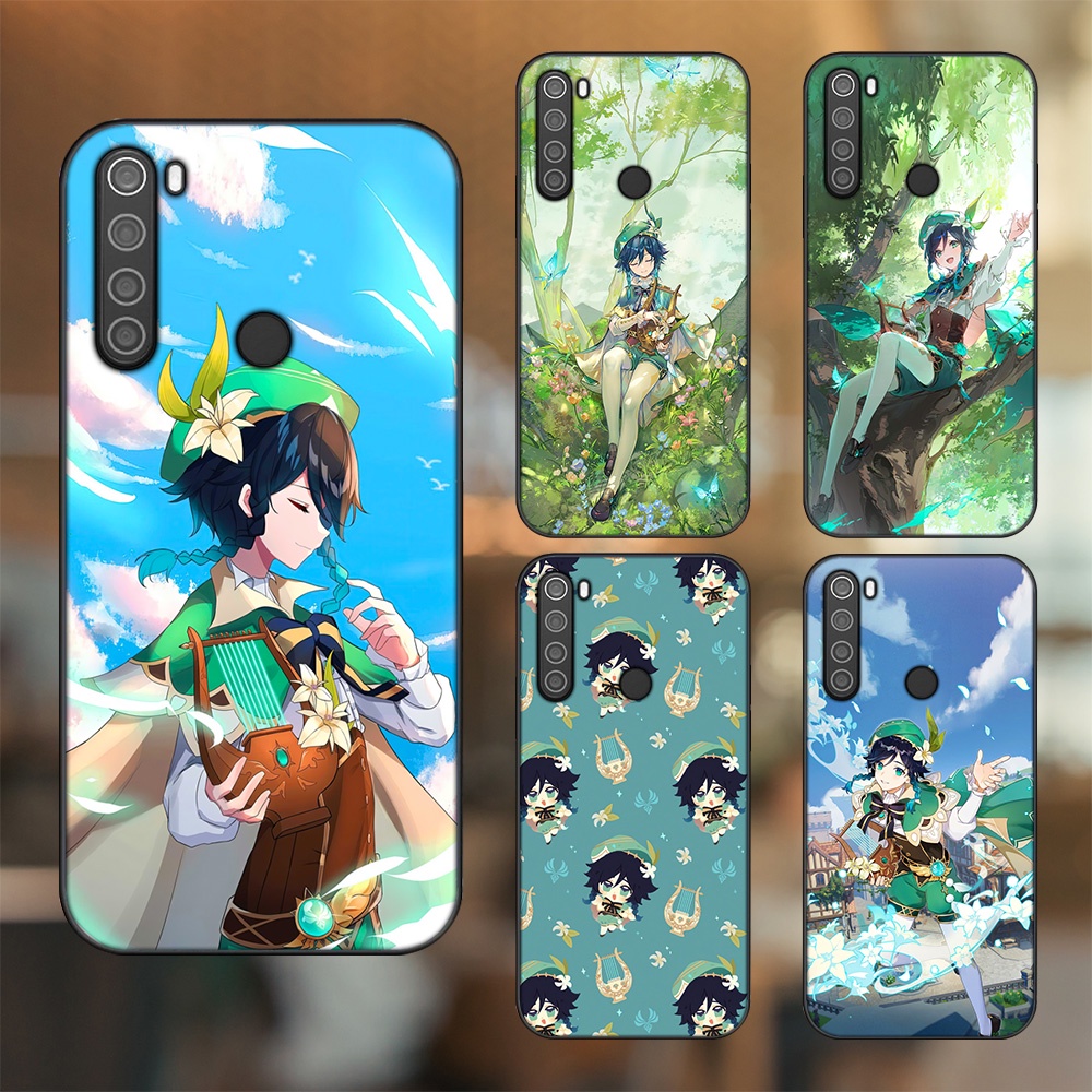 Ốp lưng Xiaomi Redmi Note 8 viền đen in hình Venti Genshin Impact