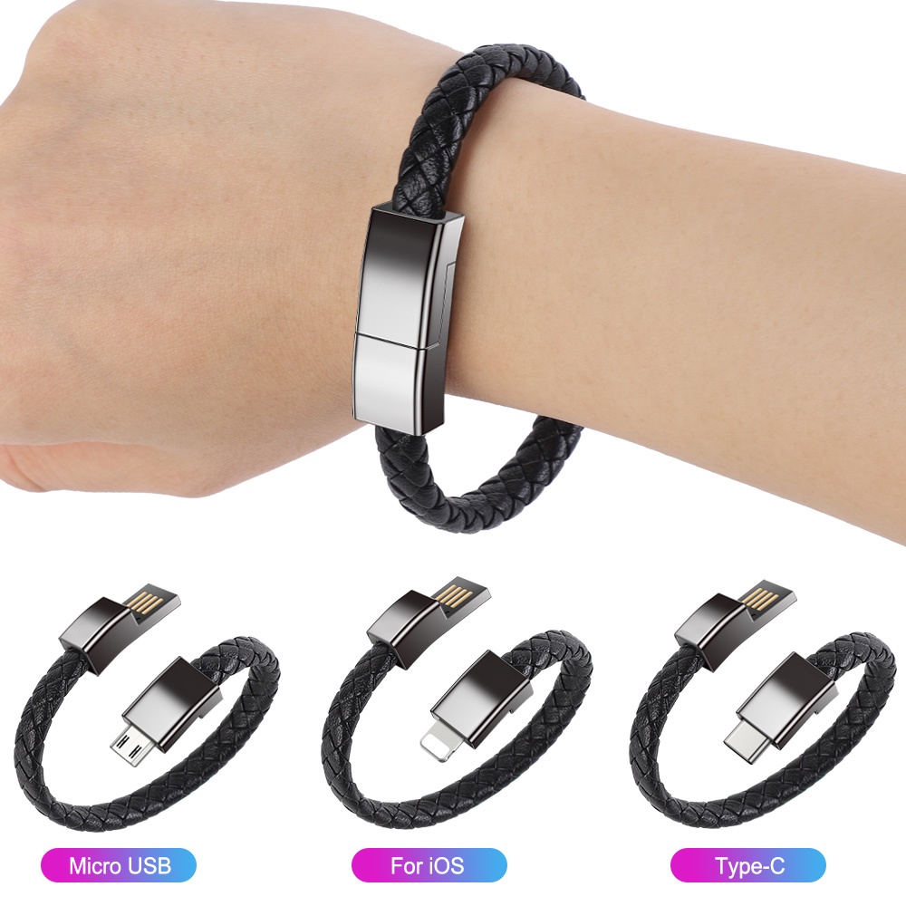 Dây cáp sạc nhanh truyền dữ liệu Micro USB Type C thiết kế dạng vòng tay độc đáo