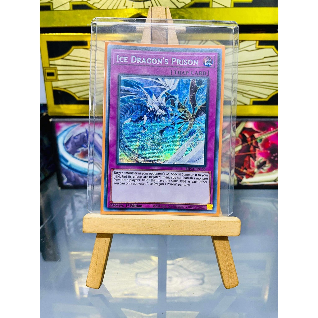 Lá bài thẻ bài Yugioh Ice Dragon's Prison - Prismatic Secret Rare - Tặng bọc bài nhựa bảo quản