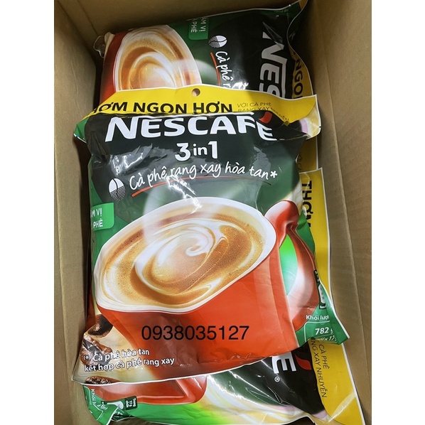 NESCAFE 3in1 RANG XAY HOÀ TAN ĐẬM VỊ CÀ PHÊ (Bịch 46 gói x 17g) - date T12/2022