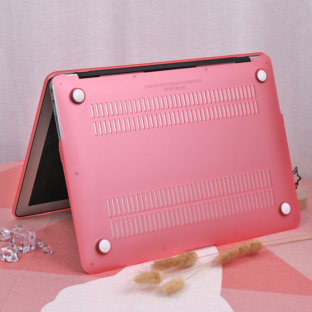 Ốp máy tính màu hồng kèm lớp phim bảo vệ bàn phím cho Macbook Air 11/Pro 13/15 Retina