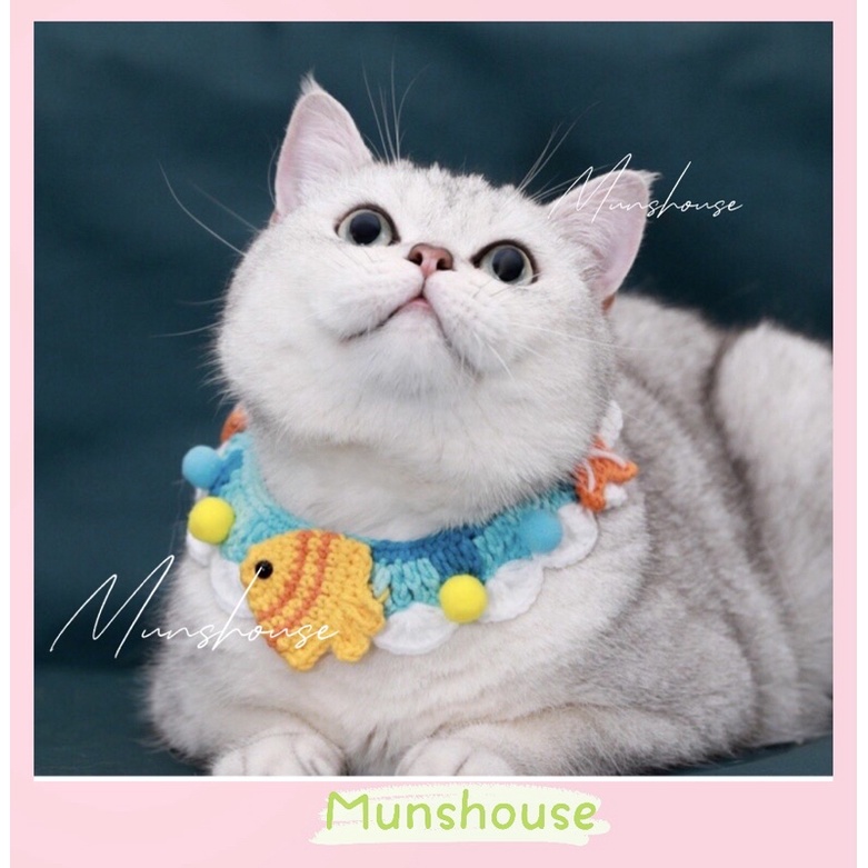 Yếm len đại dương xinh cho chó mèo