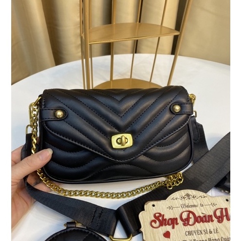 Túi đeo chéodòng thời trang set 2 món hàng xuất dư QC/ Set LV thời trang 2 món siêu hot 2021