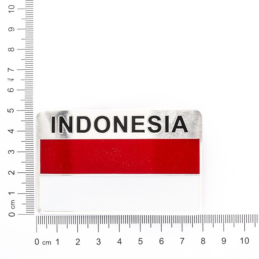Sticker hình dán metal cờ Indonesia - Miếng lẻ - Chữ nhật 8x5cm