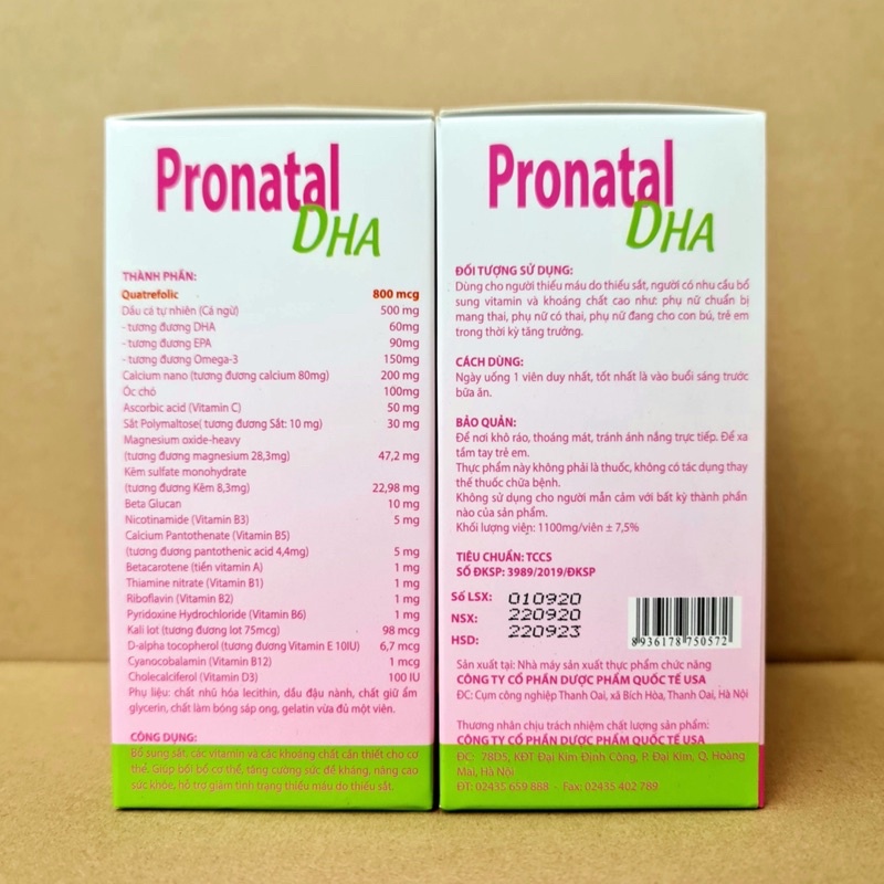 Pronatal DHA bổ sung vitamin khoáng chất cho mẹ bầu