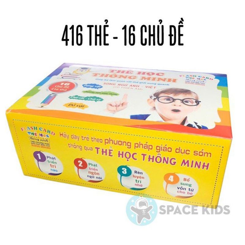 Bộ thẻ học thông minh 16 chủ đề gồm 416 thẻ cho bé