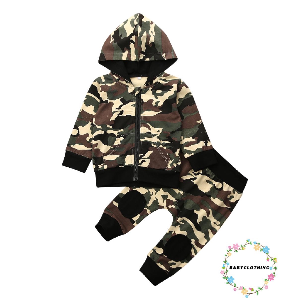 Set áo khoác hoodie + quần dài họa tiết rằn ri cho bé trai