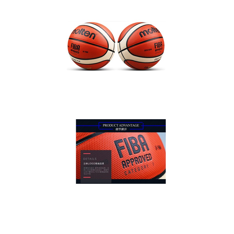Bóng rổ MOLTEN GG7X Pu Leather bóng trong nhà ngoài trời FIBA Bóng rổ chính thức Molten official basketball