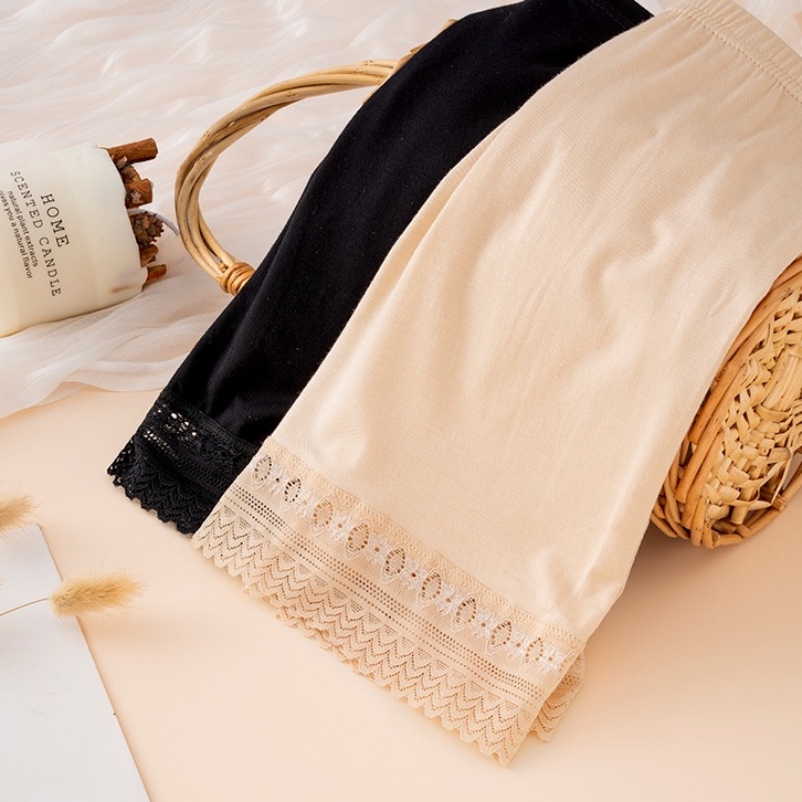 Quần mặc trong váy thun co dãn viền ren không cuộn HLBOUTIQUE 762