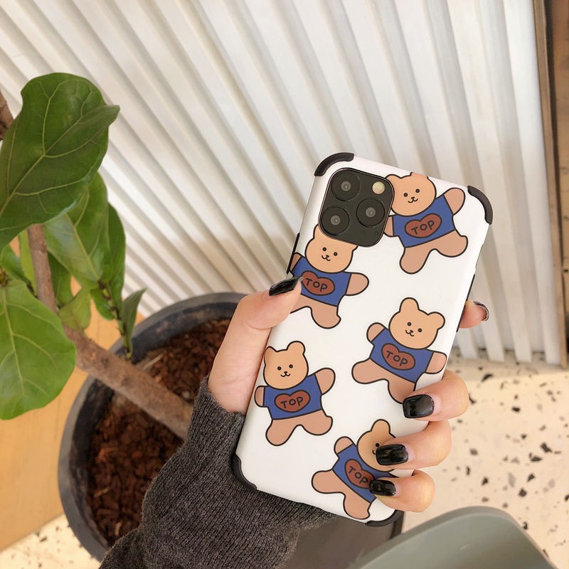 ☬ Ốp điện thoại lưng iPhone Ins cute blue bear 11Pro Max/8plusX mobile phone case Xs/XR/iPhone7P anti-drop 6 | BigBuy360 - bigbuy360.vn