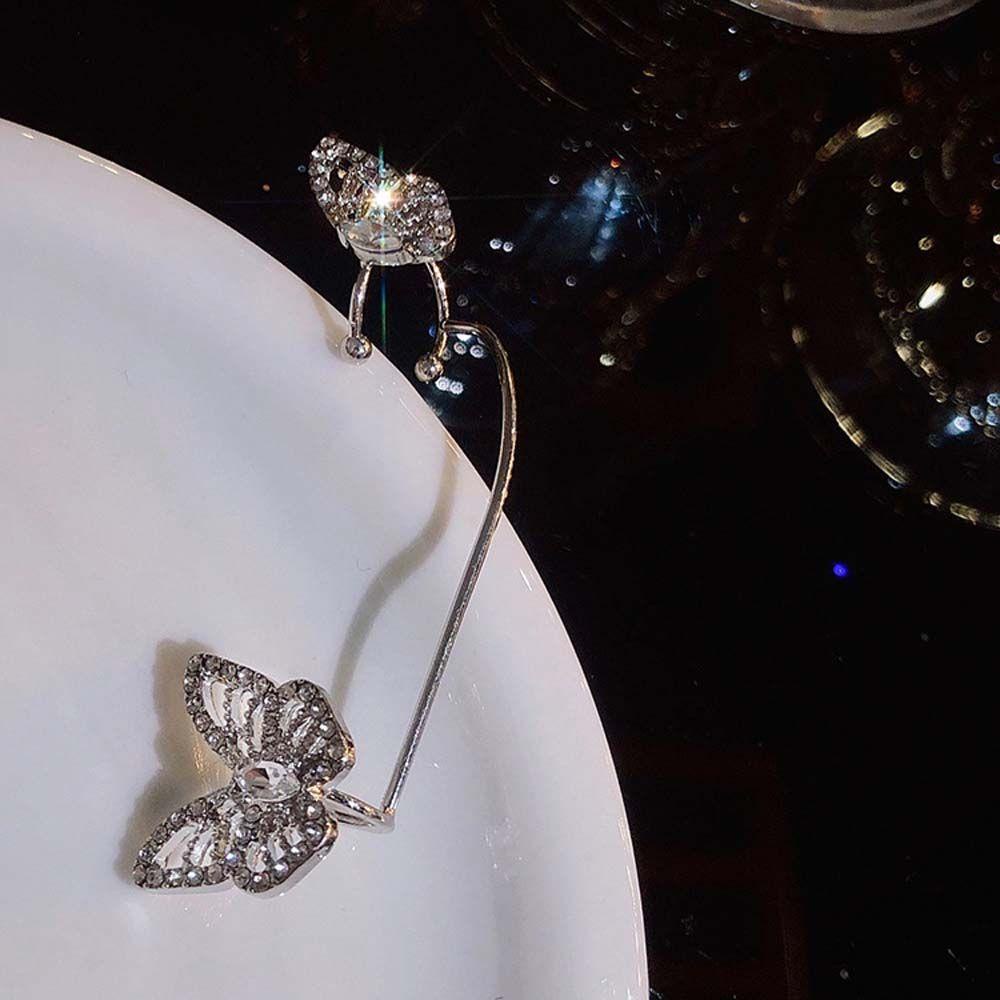 Bông Tai Dạng Kẹp Hình Bướm Thời Trang Thanh Lịch|Khuyên Tai Hợp Kim Dáng Dài Thời Trang Cho Nữ