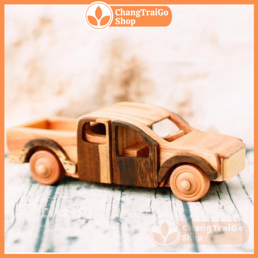 Đồ chơi gỗ, xe bán tải mô hình kích thích trí tưởng tượng cho bé, đồ chơi an toàn Chàng Trai gỗ.