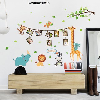 decal dán tường vườn thú khỉ
