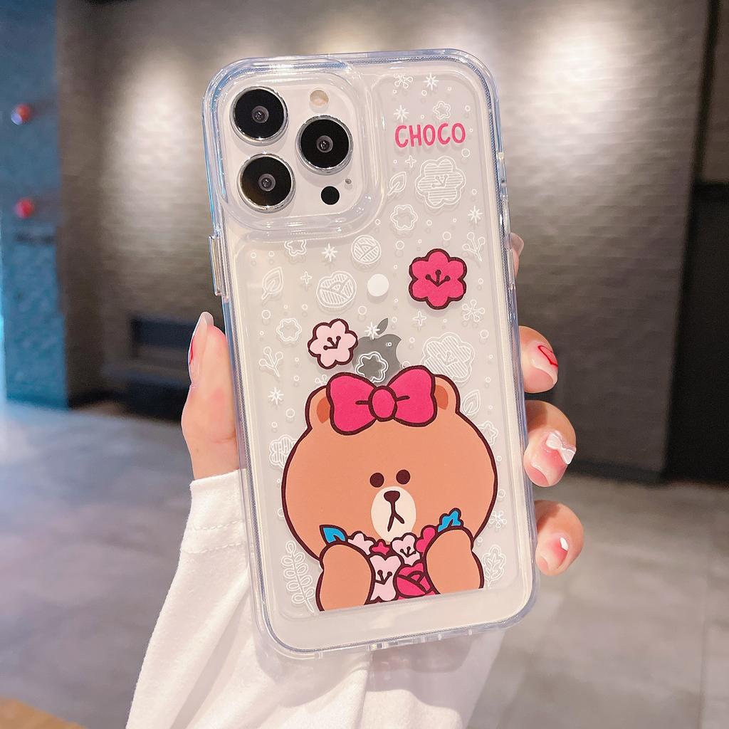 Ốp Điện Thoại Acrylic In Hình Gấu Nâu Cony Cho IPhone 13Promax 12 11 X Xs Max XR