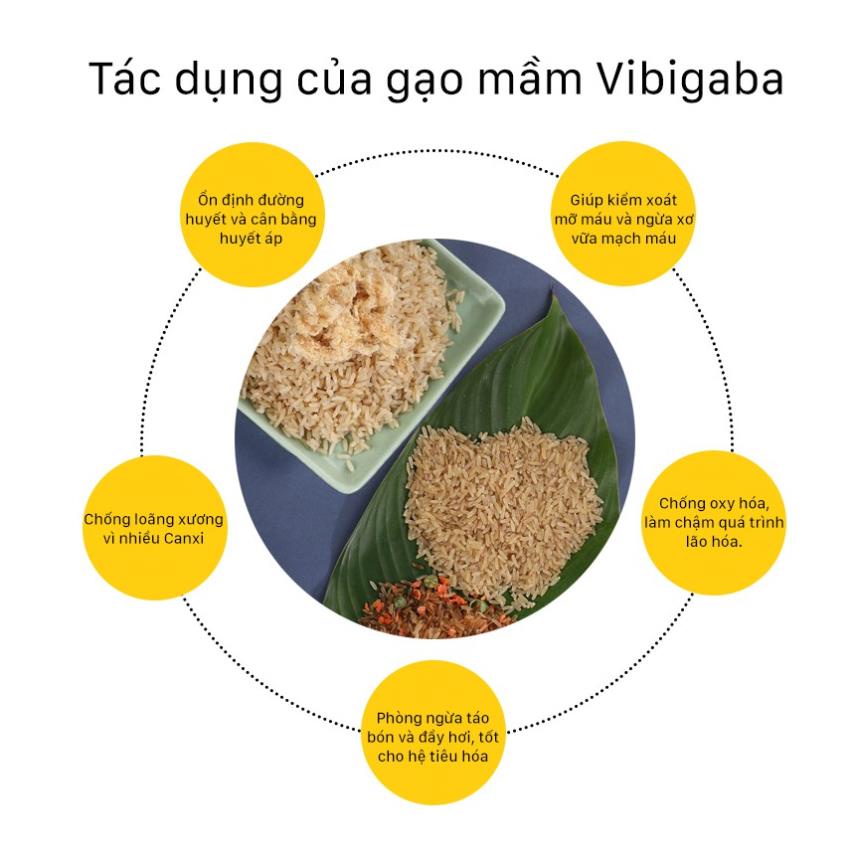 Gạo Mầm Vibigaba Hạt Ngọc Trời Gói 1Kg - Gạo cho người tiểu đường, giảm cân - Date mới nhất