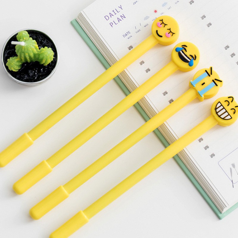 Bút gel nước mực đen ngòi 0.5mm hình cảm xúc cute dễ thương