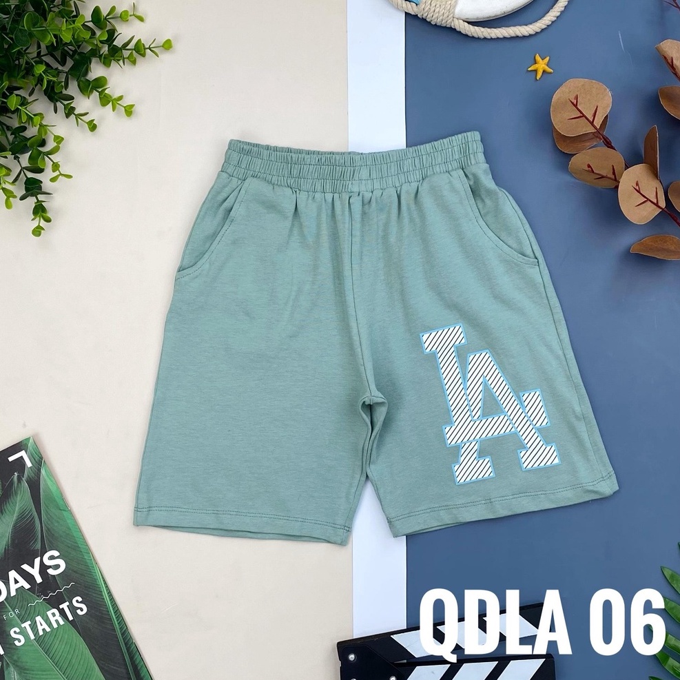 Quần cotton bé trai LITIBABY, in chữ LA, size đại 8/16 tuổi
