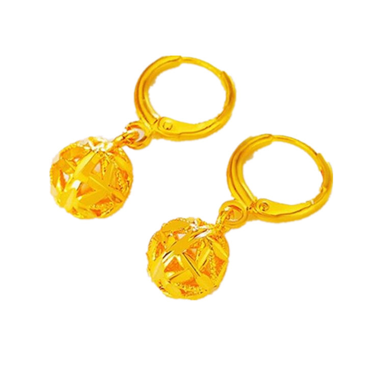 Trendy fashion gold-plated hydrangea earrings