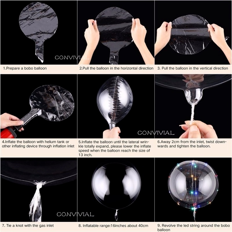 Bong Bóng Đèn LED 18 / 24 / 36 Inch Trang Trí Tiệc