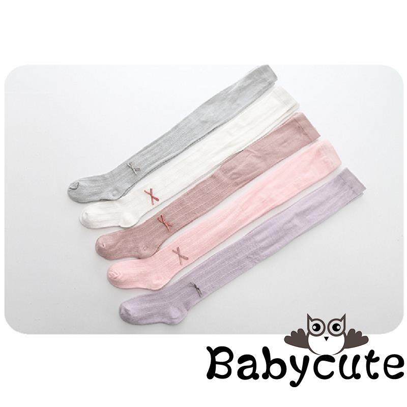 Vớ dài chống trượt đính nơ thắt dành cho bé gái tuổi tập đi