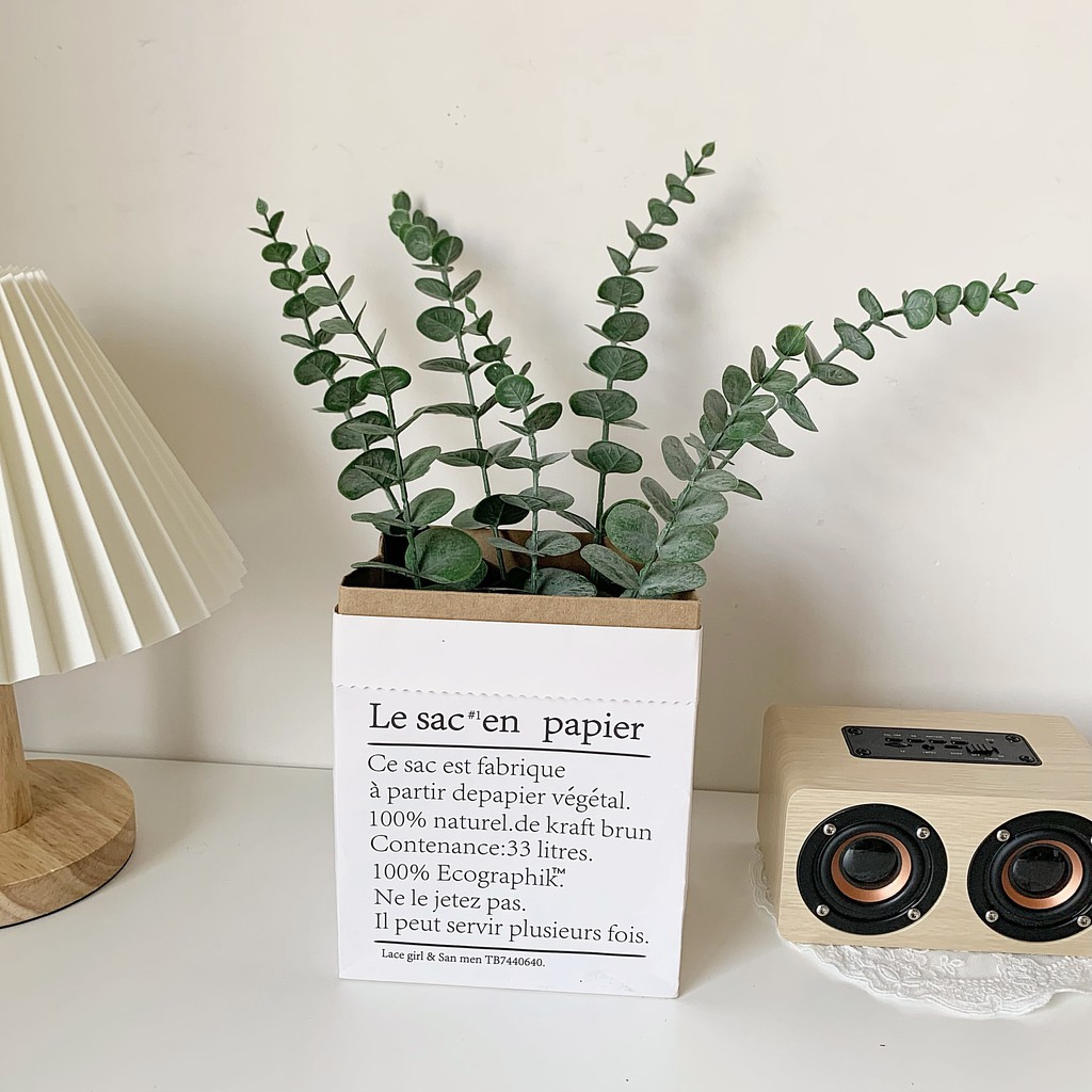 Chậu Cây Bạch Đàn Giả Phong Cách Bắc Âu Cổ Điển Dùng Để Trang Trí Phòng Khách