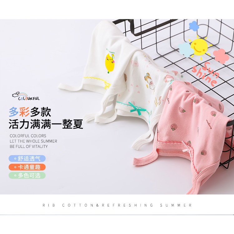 Áo hai dây cotton trơn mềm họa tiết hoạt hình phong cách Hàn Quốc cho bé gái