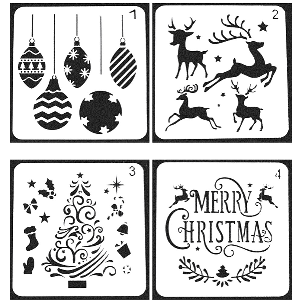 Set 8 khuôn dập nổi họa tiết trang trí chủ đề giáng sinh 13cm DIY