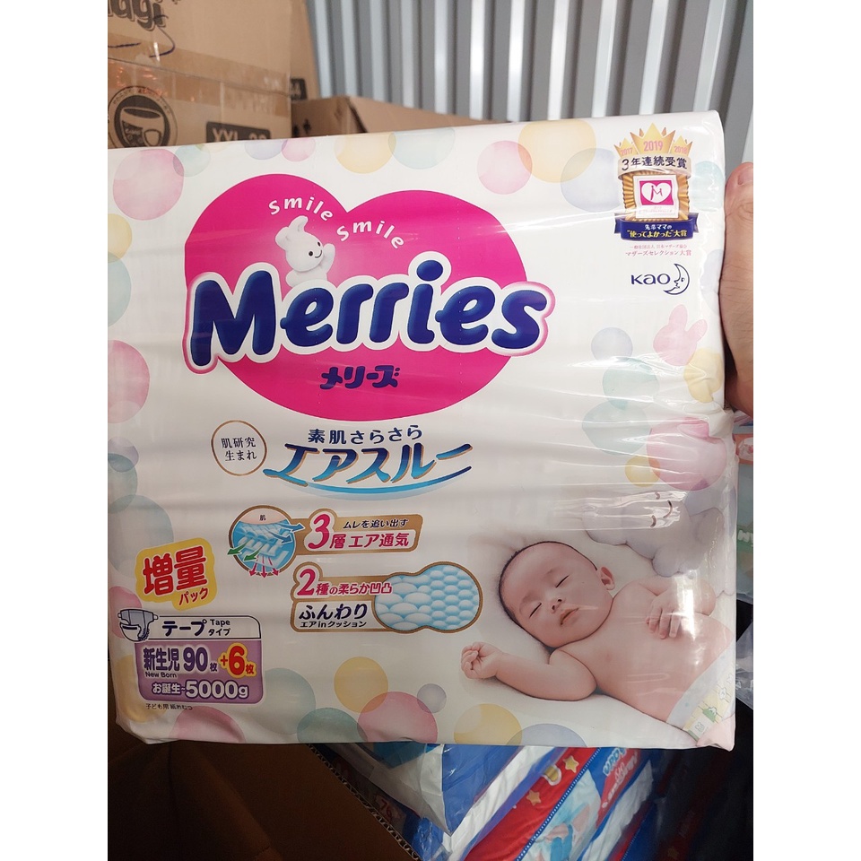 Tã Bỉm Merries Chính Hãng - Tã Dán/Quần Merries Nội Địa Nhật các loại NB82/S76/M68/L50/M64/XL44