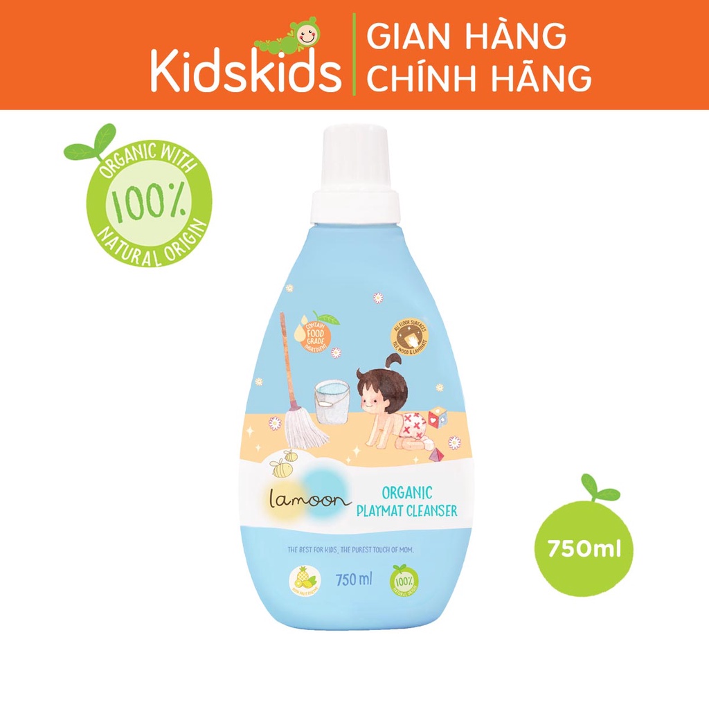 Nước lau thảm Organic cho bé Lamoon - Bình 750ml