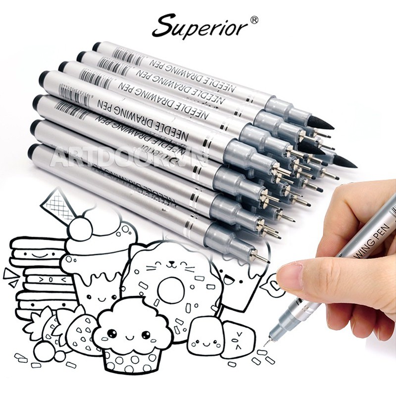[ARTDOOR] Bút đi nét Đen SUPERIOR kháng nước (cây lẻ)