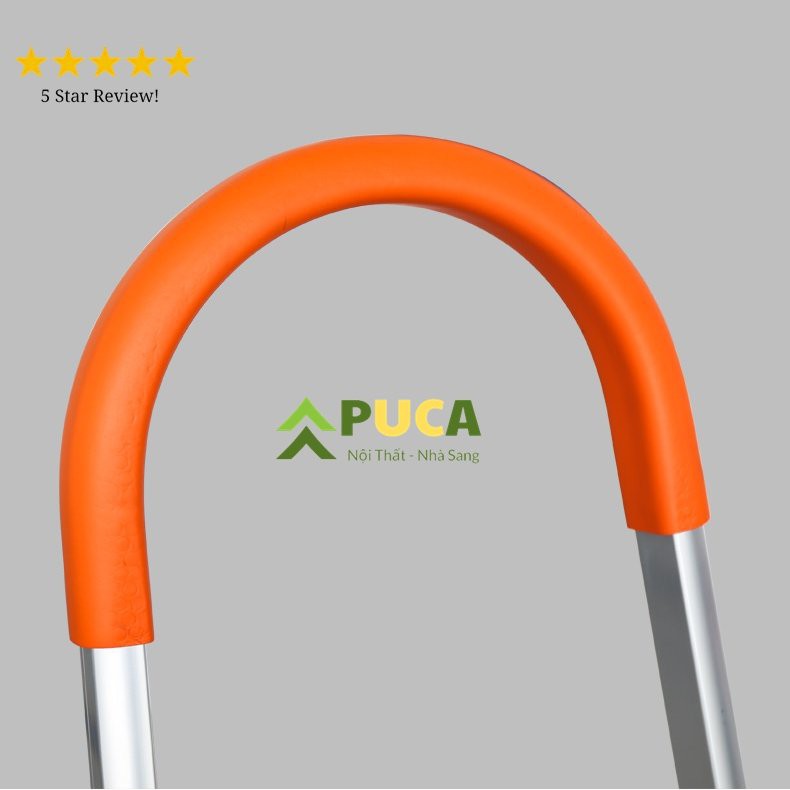 Thang nhôm thiết kế ghế tay vịn khung inox PUCA 3,4,5,6,7 bậc chiều cao 0.7 đến 1.7m bảo hành 12 tháng