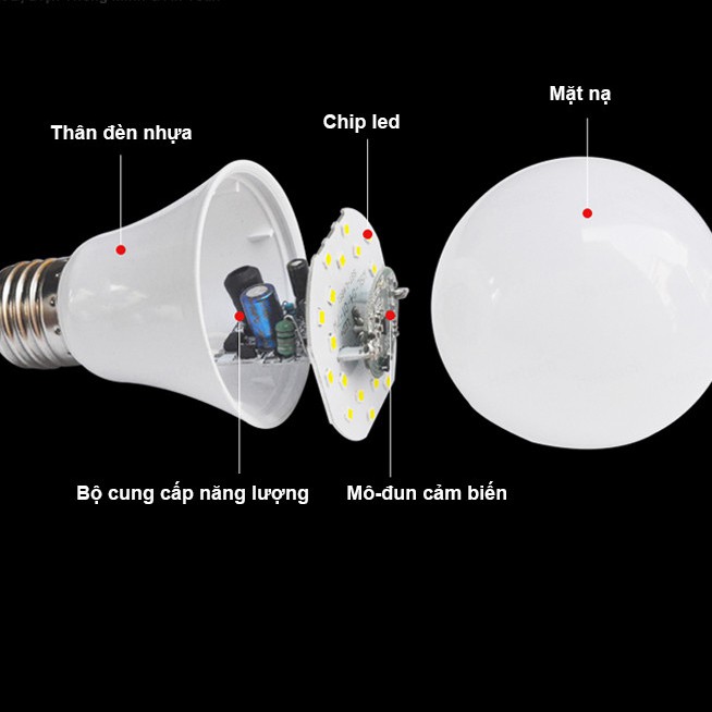 Bóng Đèn Led Cảm Biến Chuyển Động Rada Cực Nhạy cho thị trường việt nam Model 2020 Bóng Đèn Led