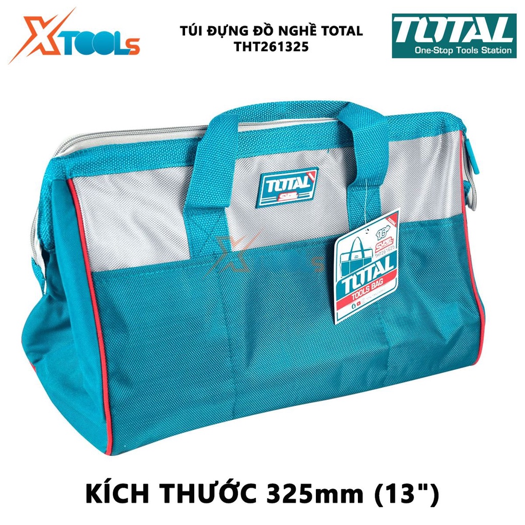Túi đựng đồ nghề TOTAL THT261325 | Giỏ đựng dụng cụ Kích thước: 13"" Tải trọng tối đa: 12kg, dùng để chứa những vật dụng