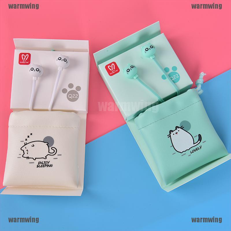 Tai Nghe Điện Thoại Hình Mèo Dễ Thương Có Dây Cho Trẻ Em