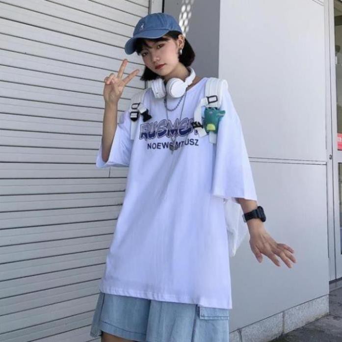 Áo thun nam nữ unisex tay lỡ A1017 Rusme S9, áo phông tay lỡ unisex form rộng oversize streetwear