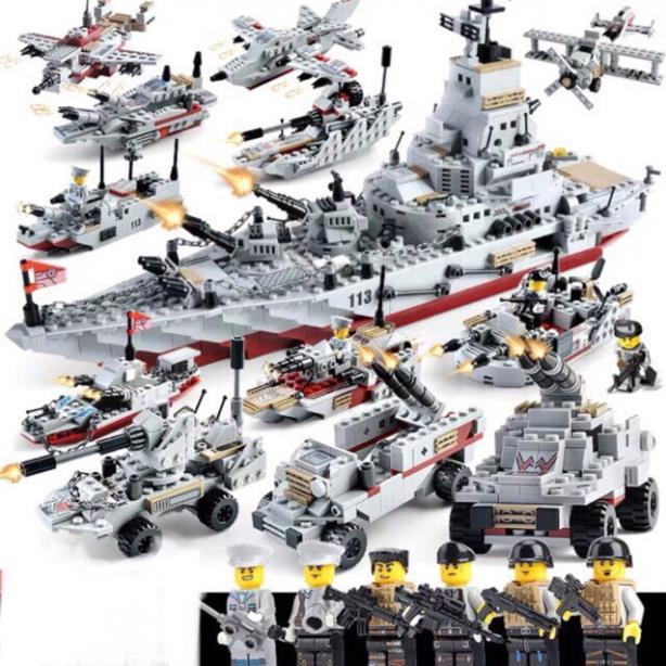 BỘ ĐỒ CHƠI XẾP HÌNH TÀU CHIẾN HẠM CHIẾN THUYỀN PHÁT TRIỂN TƯ DUY - Đồ Chơii Lắp Ráp Tàu