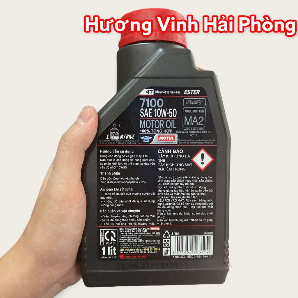 DẦU NHỚT MOTUL 7100 10W50 SỐ 1L TỔNG HỢP