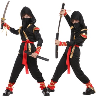 Trang Phục Hóa Trang Ninja Màu Vàng Đen Nhân Dịp Halloween Cho Bé Trai
