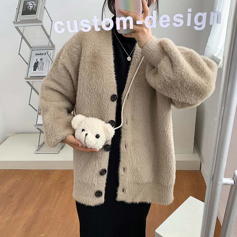 Túi đeo chéo mini hình gấu bông kiểu dáng dễ thương cho nữ